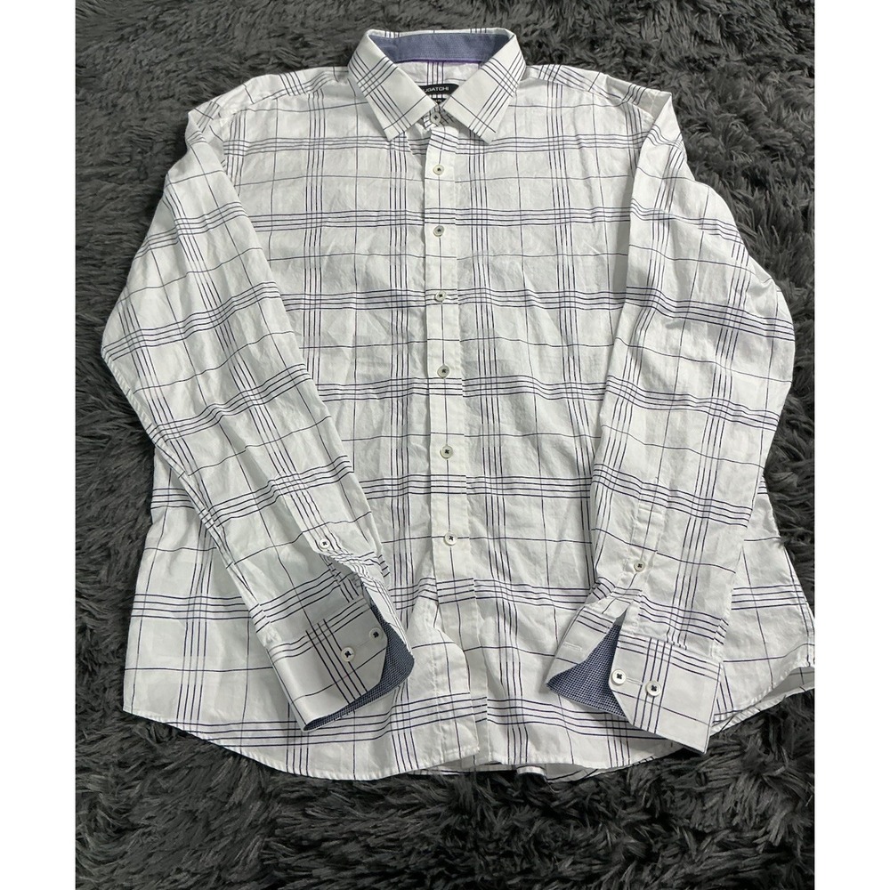 Bugatchi Shaped Fit Men's Xl Long Sleeve Button down 100% cotton Shirt
